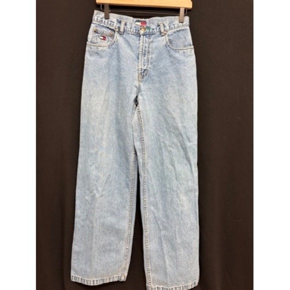 Tommy Hilfiger Denim - Tommy Hilfiger Vintage 90s Light Wash Wide Leg High Waisted Jeans Size 6
